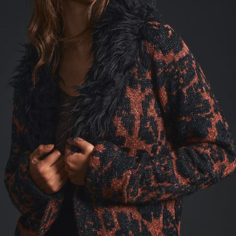 Anthropologie Leopard Duster Sweater - Picture 2 of 7